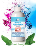 Miracle Brite Smile - Essential Oxygen Organic Rinse Mouthwash for Whiter Teeth, Fresher Breath, and Healthier Gums, Peppermint - 3 Bottle 12 fl. oz