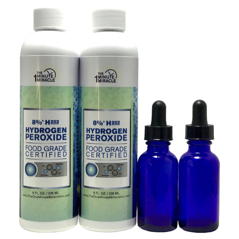 35% Food Grade H2O2 - Two 8 oz Bottles