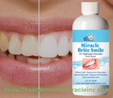 Miracle Brite Smile - Essential Oxygen Organic Rinse Mouthwash for Whiter Teeth, Fresher Breath, and Healthier Gums, Peppermint - 3 Bottle 12 fl. oz