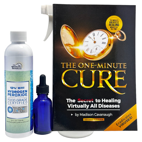 The Minute Cure Book and 12% Food Grade H2O2 - 8 oz Bottle