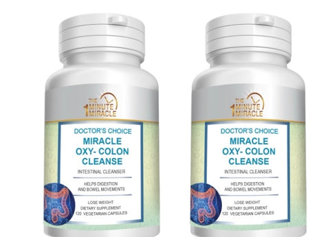 Oxy-Colon Cleanse Intestinal Cleanser - Help Bowel Movements - 2 Bottles - 120 Vegetarian Capsules Per Bottle