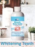 Miracle Brite Smile - Essential Oxygen Organic Rinse Mouthwash for Whiter Teeth, Fresher Breath, and Healthier Gums, Peppermint - 3 Bottle 12 fl. oz