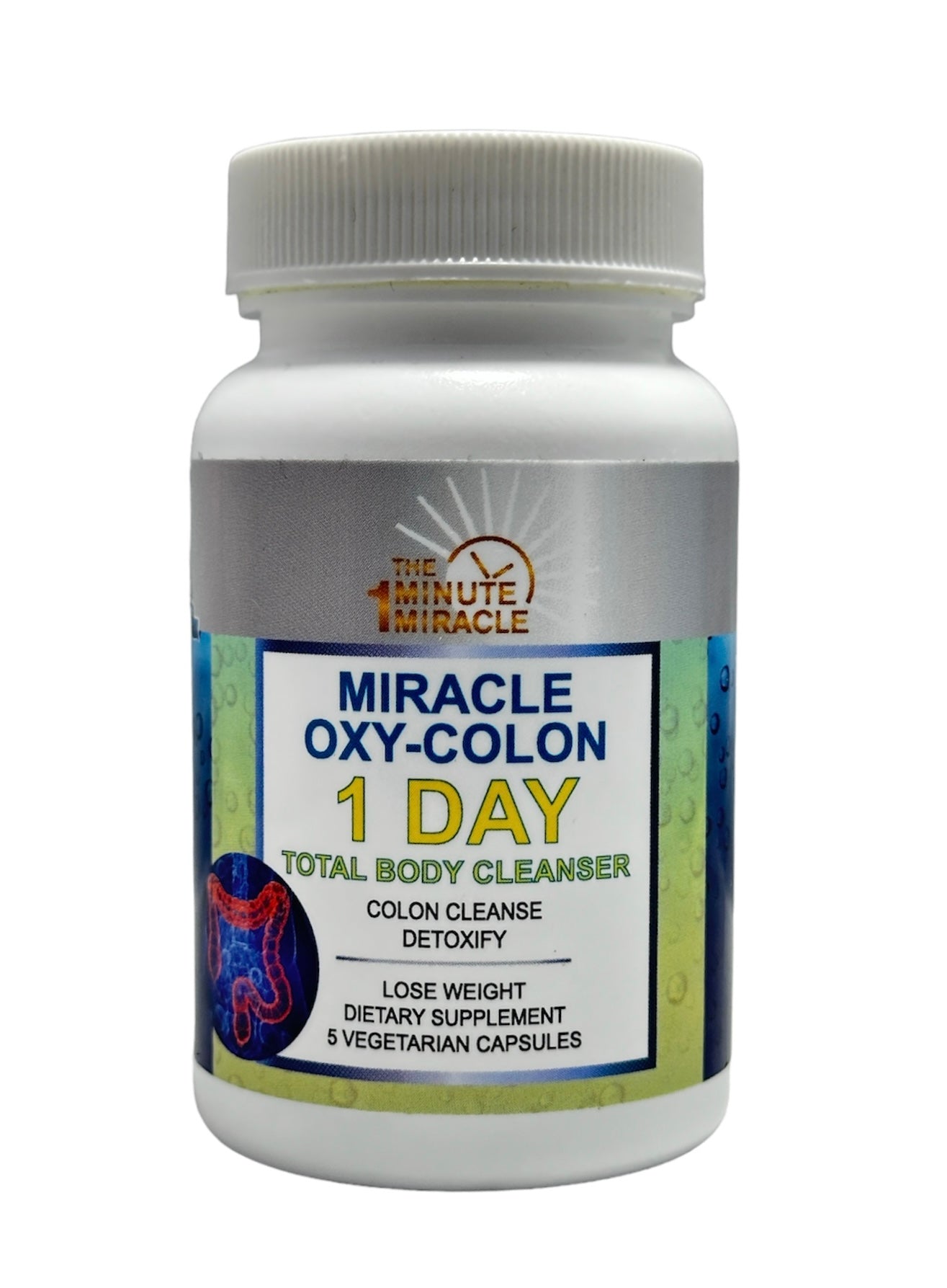 Miracle Oxy-Colon Cleanse - 1 Day Colon Cleanser and Detox - Intestinal Cleanse- 4 Capsules