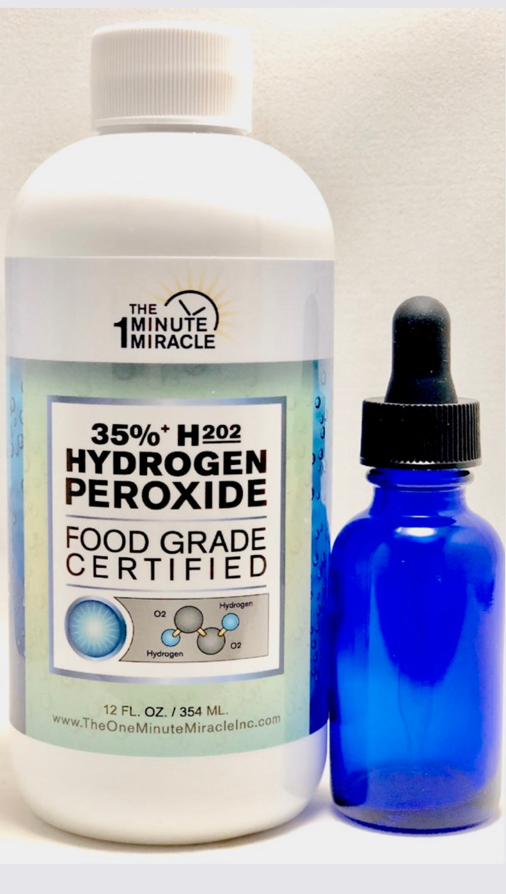 35% Hydrogen Peroxide Food Grade H2O2 - 12 oz Bottle with Dropper