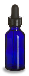 Blue Cobalt Glass Bottle With Dropper 1 Oz.