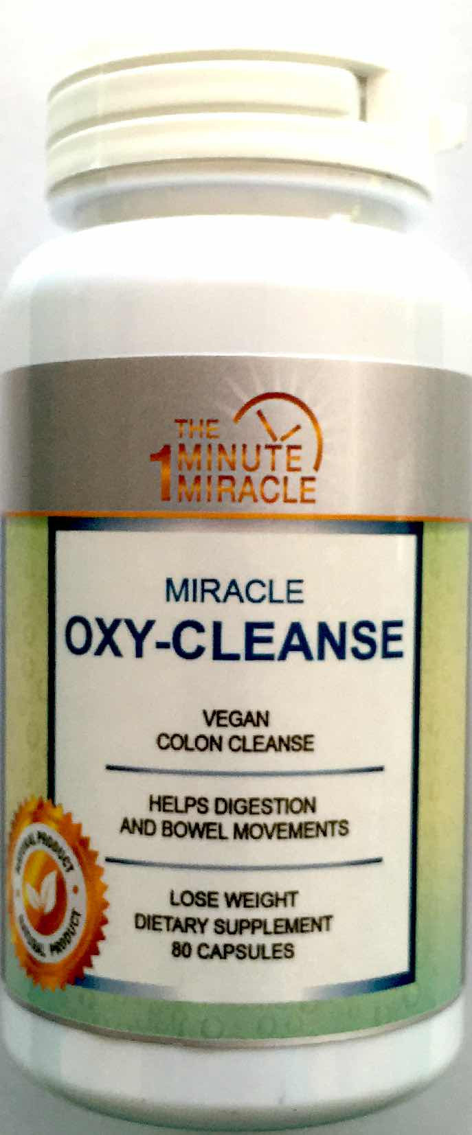 Oxy-Cleanse - Vegan Colon Cleanser - 1 Bottles - 80 Capsules.
