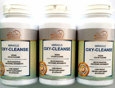Colon Cleanser - Oxy-Cleanse - 3 Bottles - 80 Capsules Per Bottle.