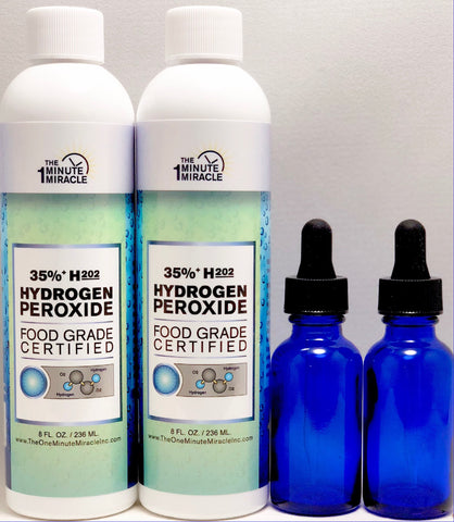 35% food Grade H2O2 - Two 8 oz Bottles