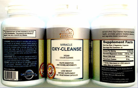 Oxy-Cleanse Colon Cleanser Detox - 1 Bottles - 120 Vegetarian Capsules.