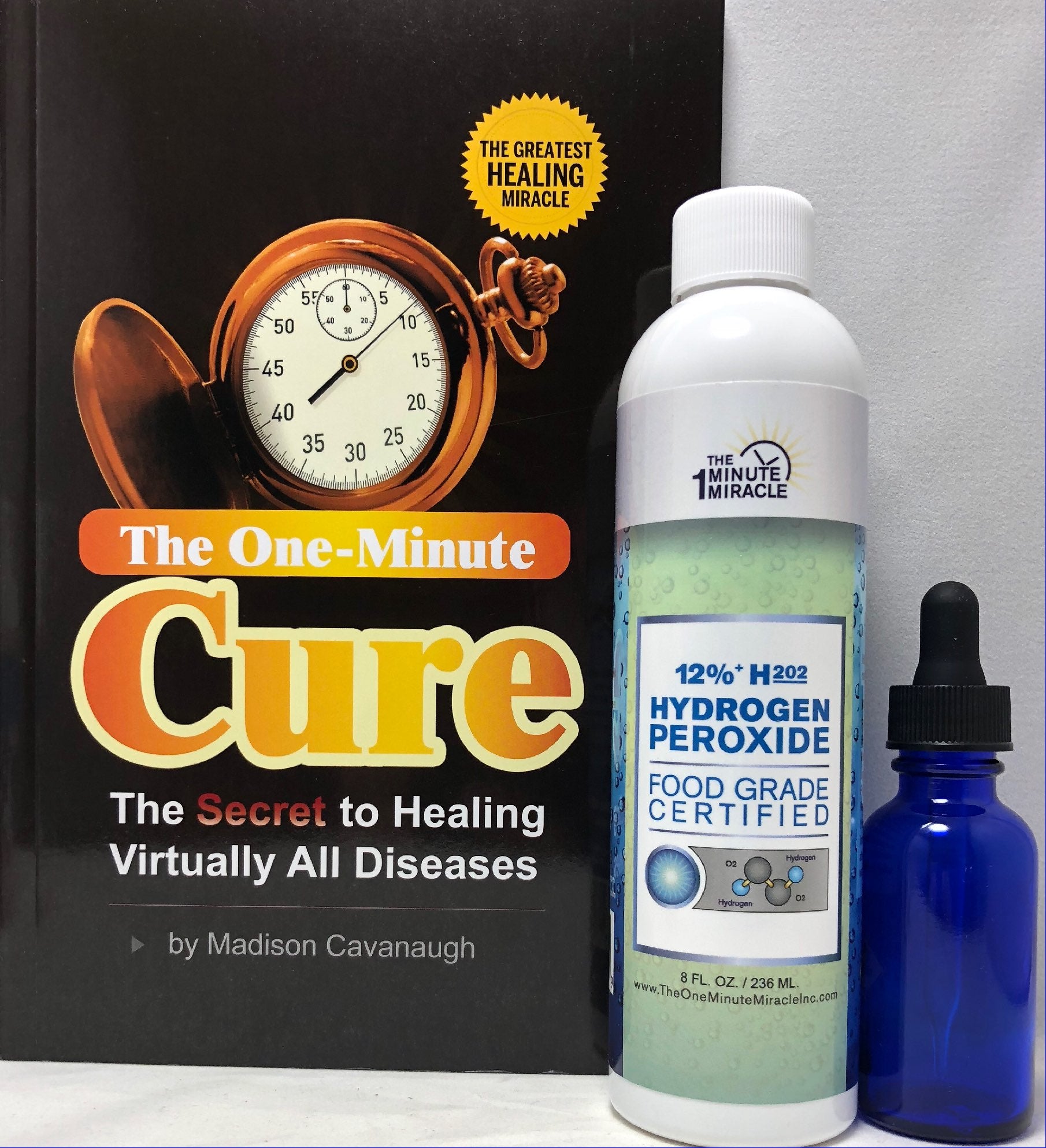 The Minute Cure Book and 12% Food Grade H2O2 - 8 oz Bottle