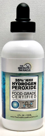 35% Food Grade H2O2 - 4 oz Bottle with Dropper.