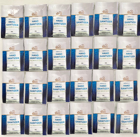Miracle Hand Sanitizer - 24 Individual 5 ML Packages -Kills 99.9% Germs and Bacterias