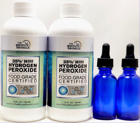35% Food Grade H2O2 - Two 12 oz Bottles