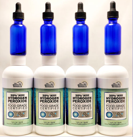 35% Food Grade H2O2 - 4 Bottles - 12 oz Per Bottle