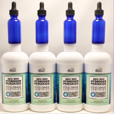 35% Food Grade H2O2 - Four 16 oz Bottles.